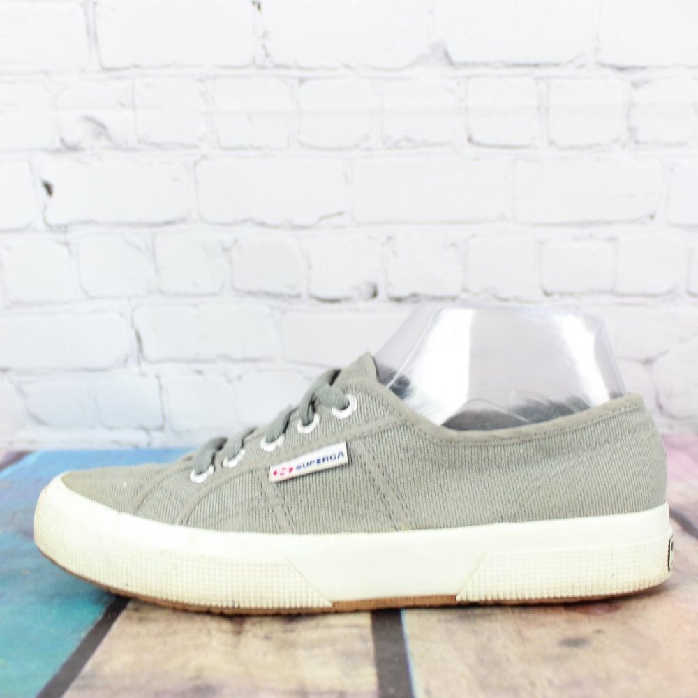 Superga Gray Canvas Lace-up Low Top Casual Sneakers Size M 6 L 7.5 - Picture 1 of 9